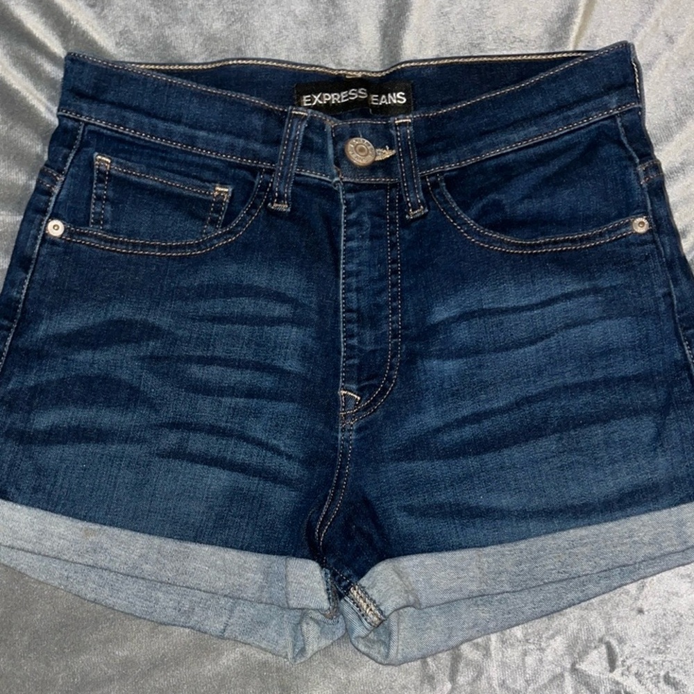 Express Midnight Blue Denim Shorts